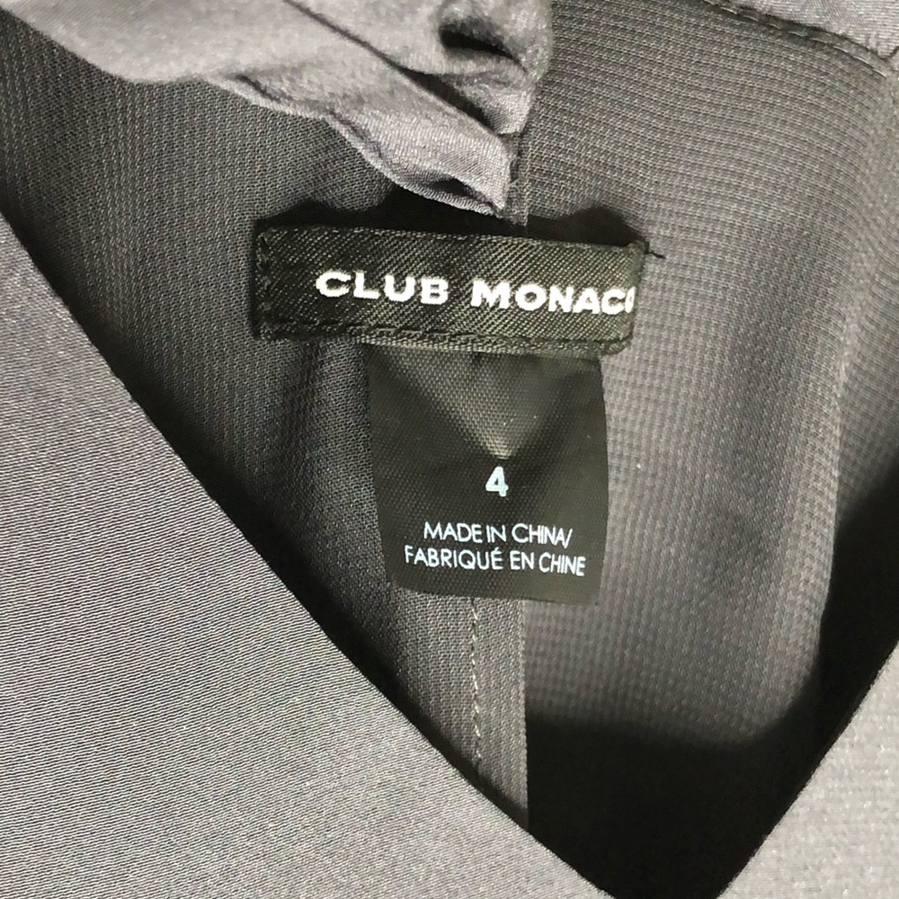 Club Monaco Silk Charcoal Dress 4 Gray - Picture 7 of 7